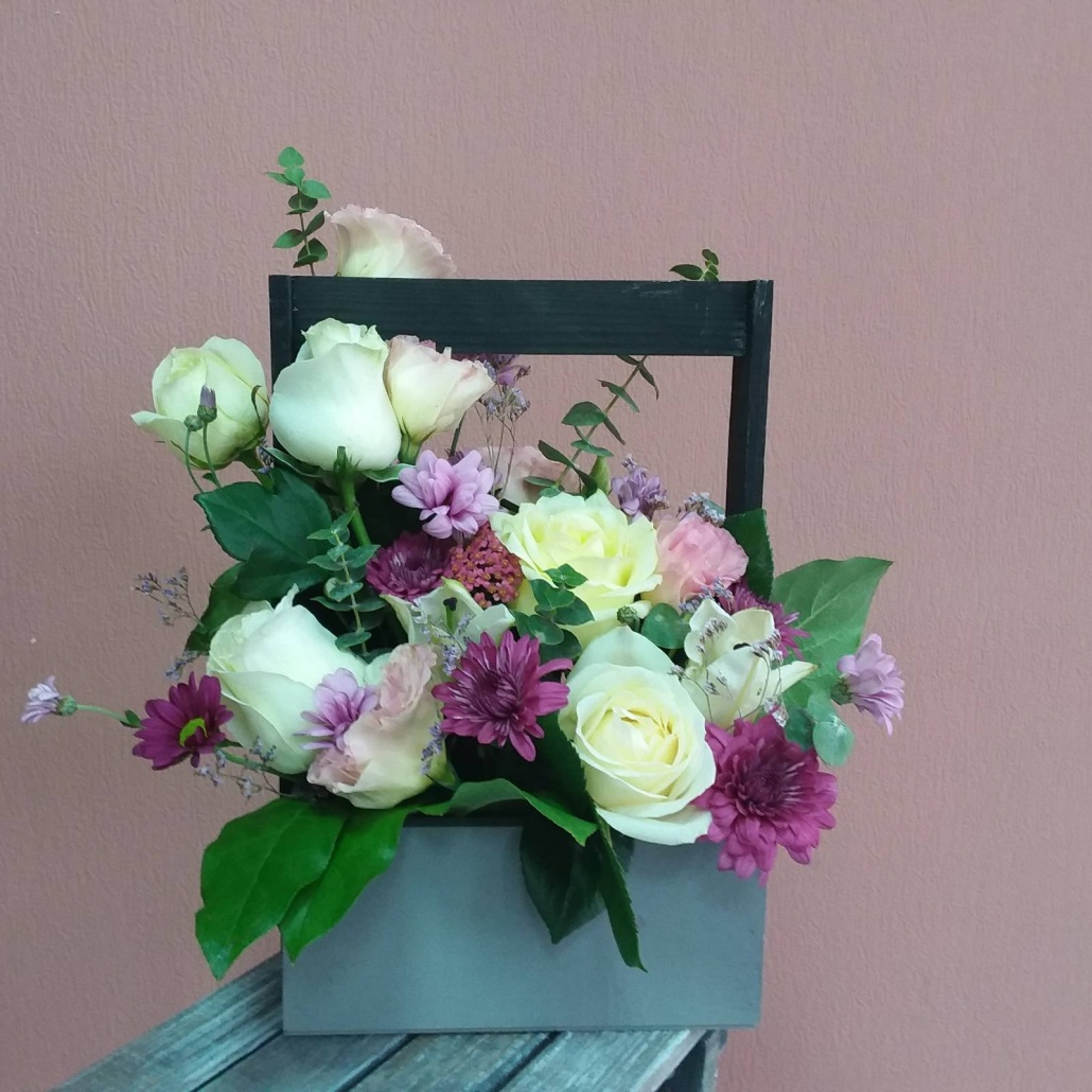 Ящик с цветами №2  - 25 роз.рф Тюмень